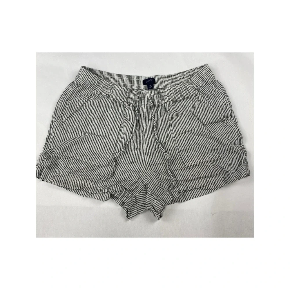 J. Crew Factory Linen-blend Shorts Women's Size S Striped
